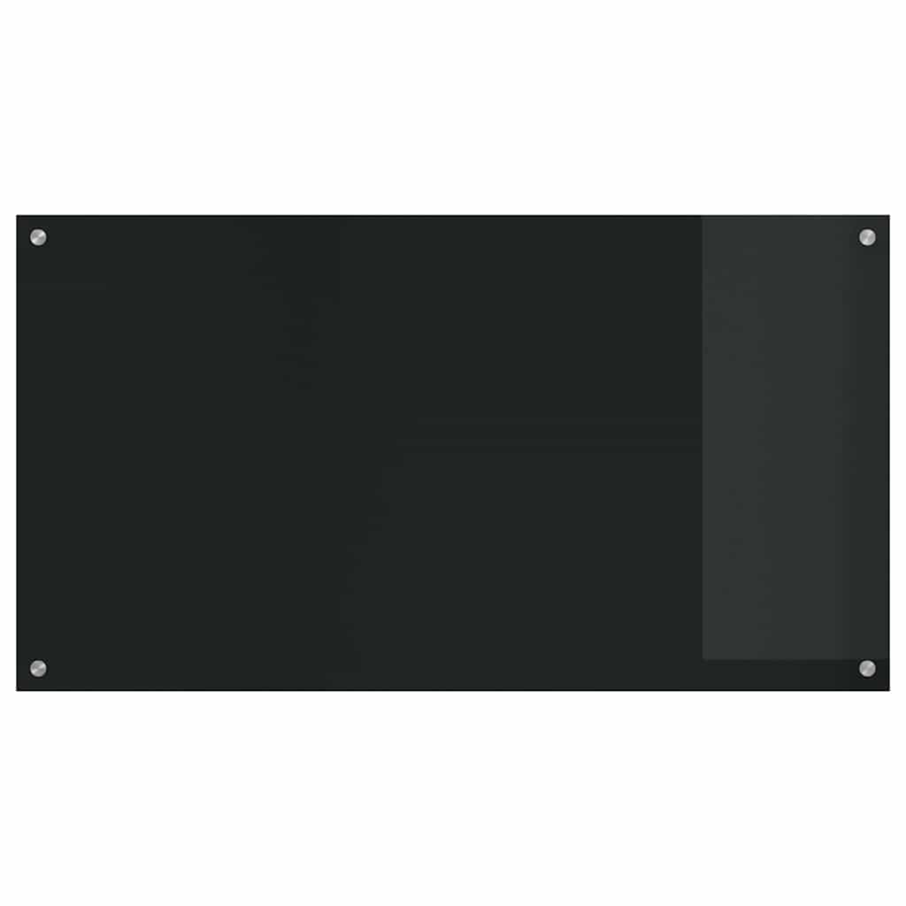 Køkkenbacksplash 2 stk. Sort 110 x 60 cm hærdet glas