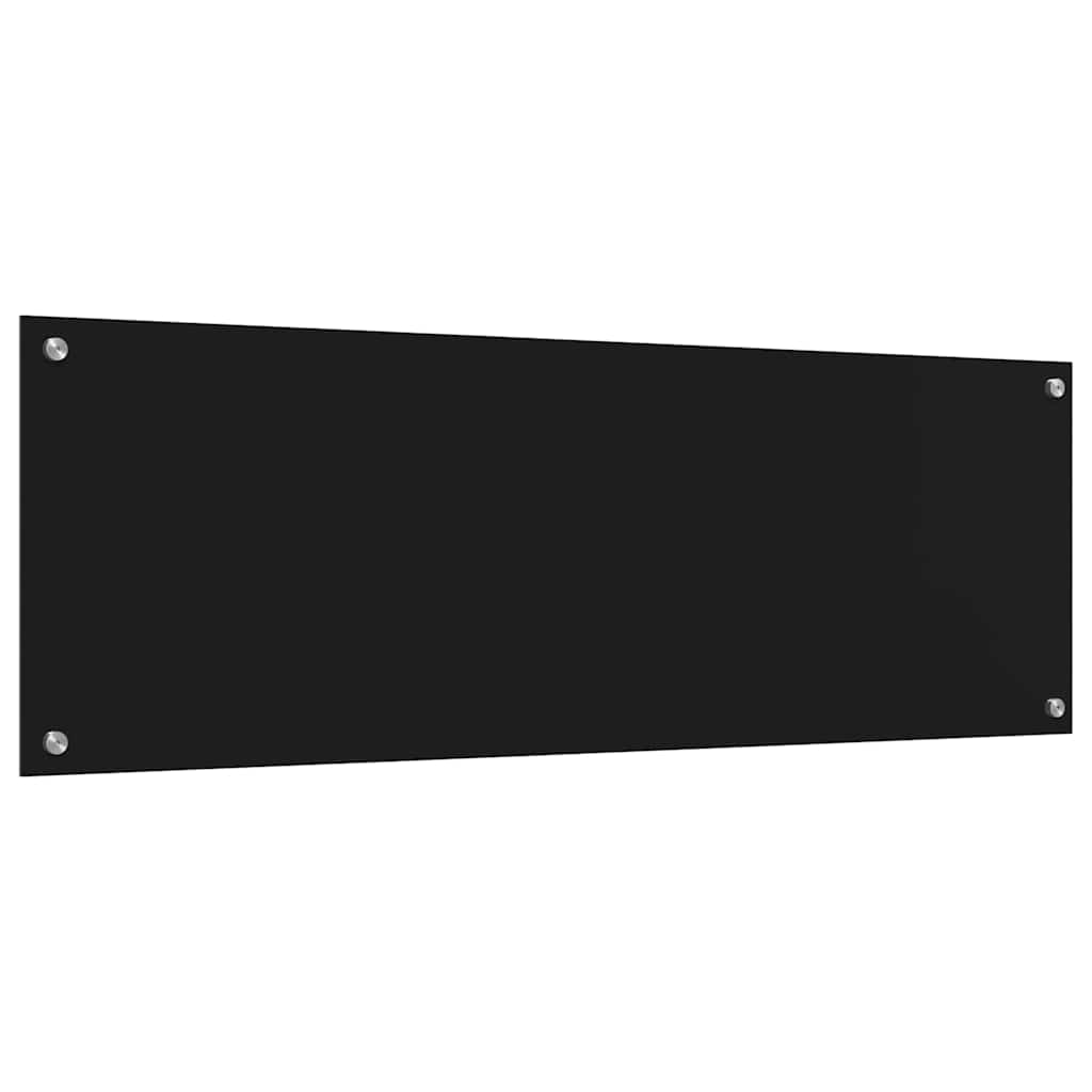 Køkkenbacksplash 2 stk. Sort 120 x 40 cm hærdet glas