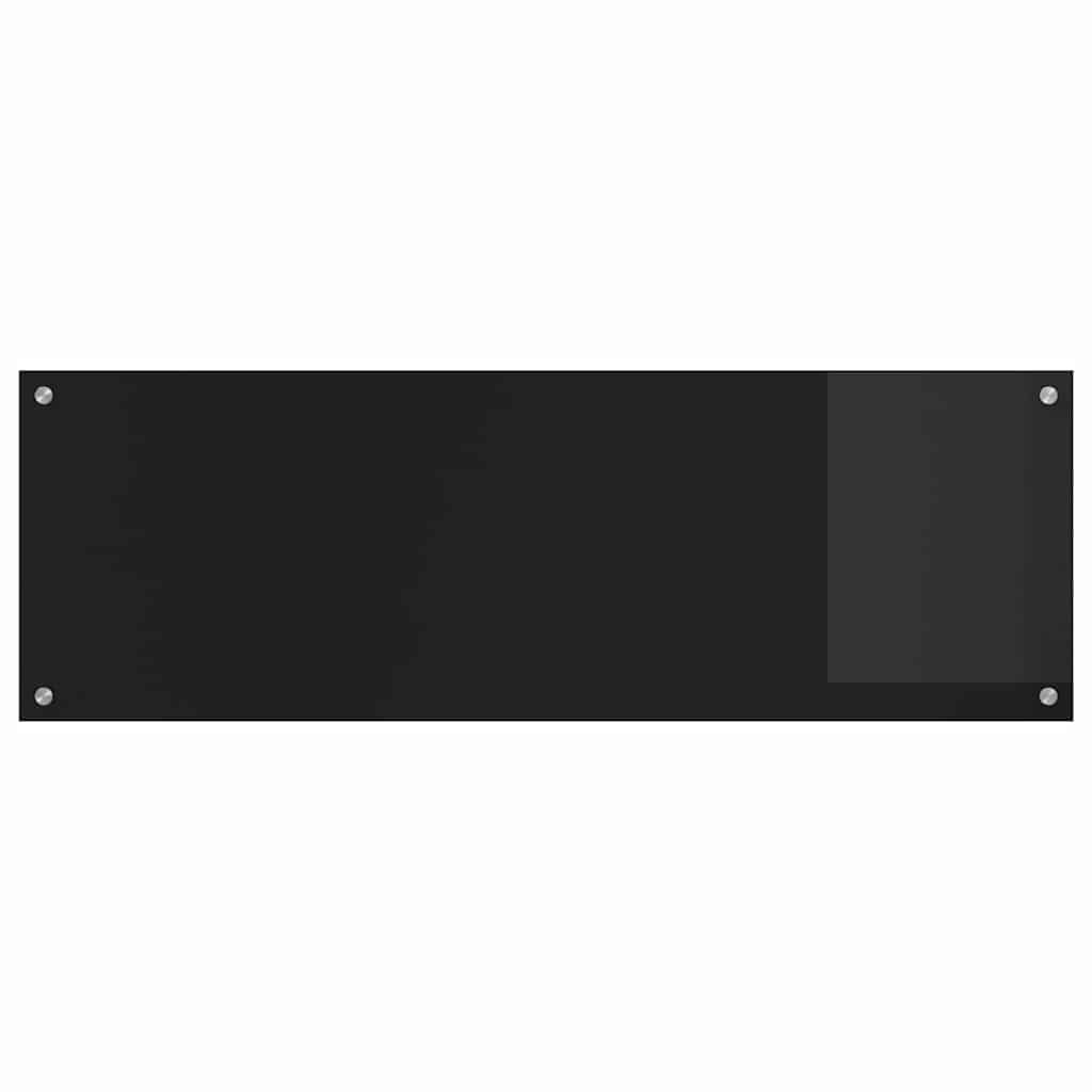 Køkkenbacksplash 2 stk. Sort 120 x 40 cm hærdet glas