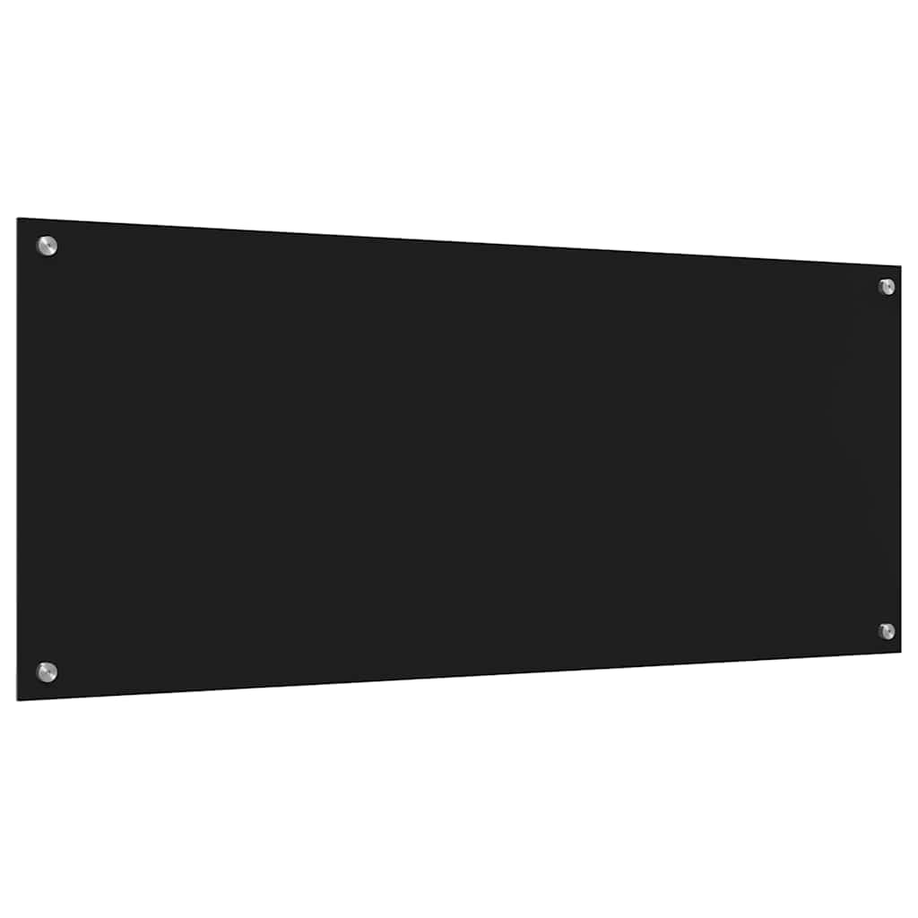 Køkkenbacksplash 2 stk. Sort 120 x 50 cm hærdet glas