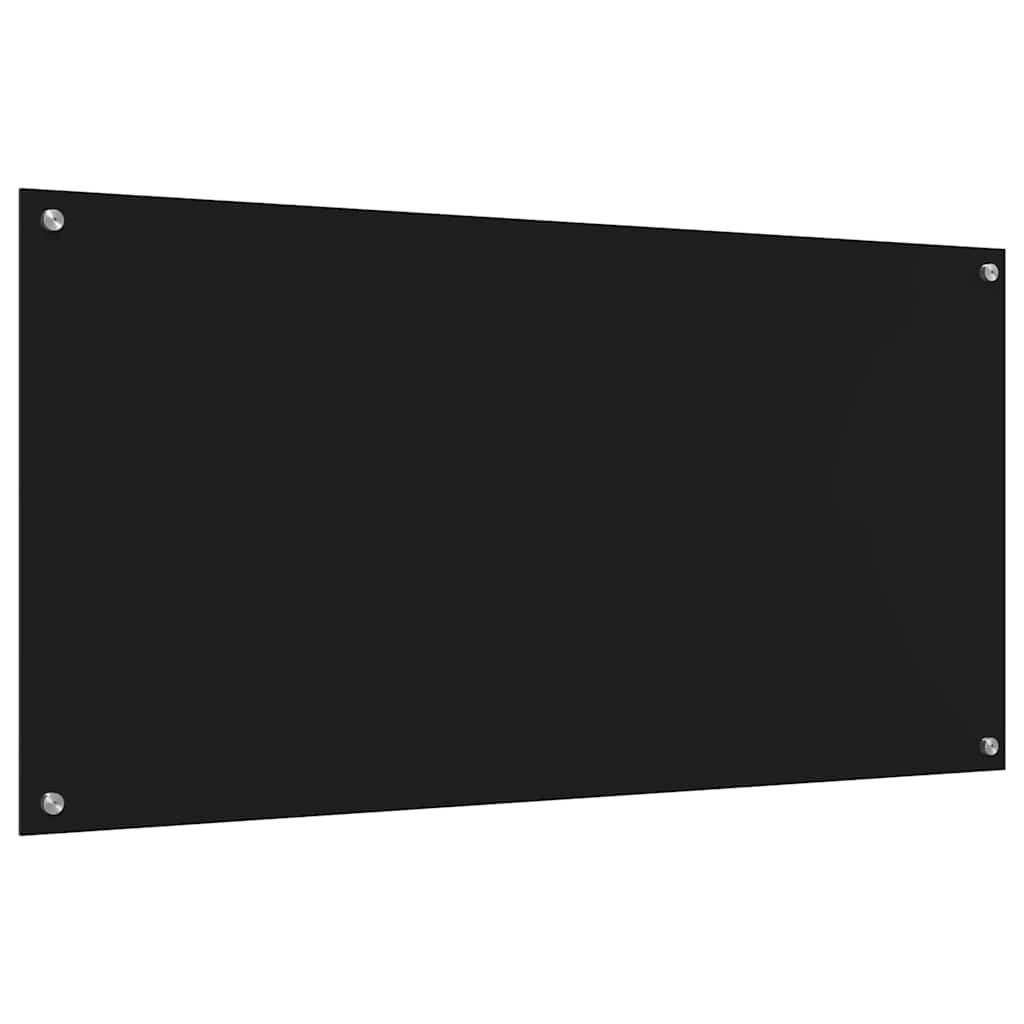 Køkkenbacksplash 2 stk. Sort 120 x 60 cm hærdet glas