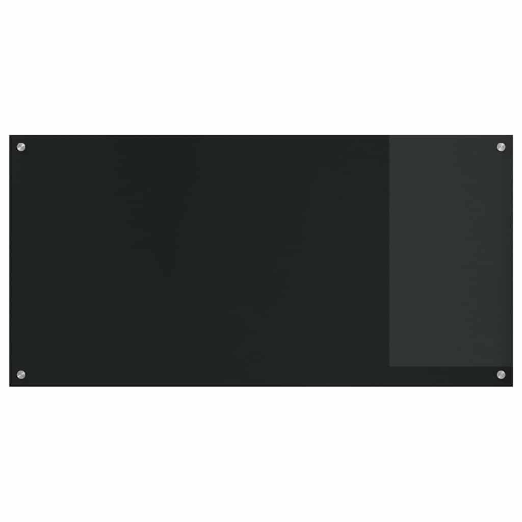 Køkkenbacksplash 2 stk. Sort 120 x 60 cm hærdet glas