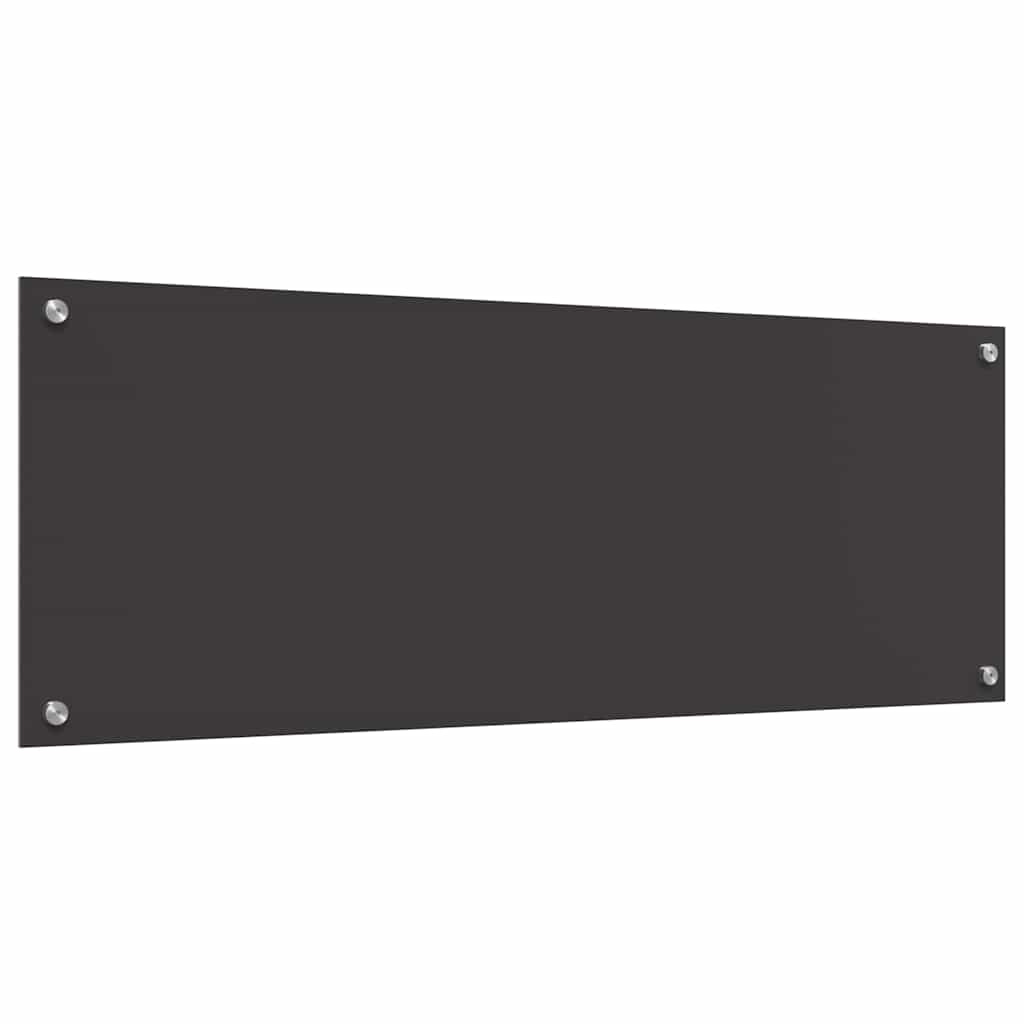 Køkkenbacksplash 2 stk. Mørkegrå 110 x 40 cm hærdet glas
