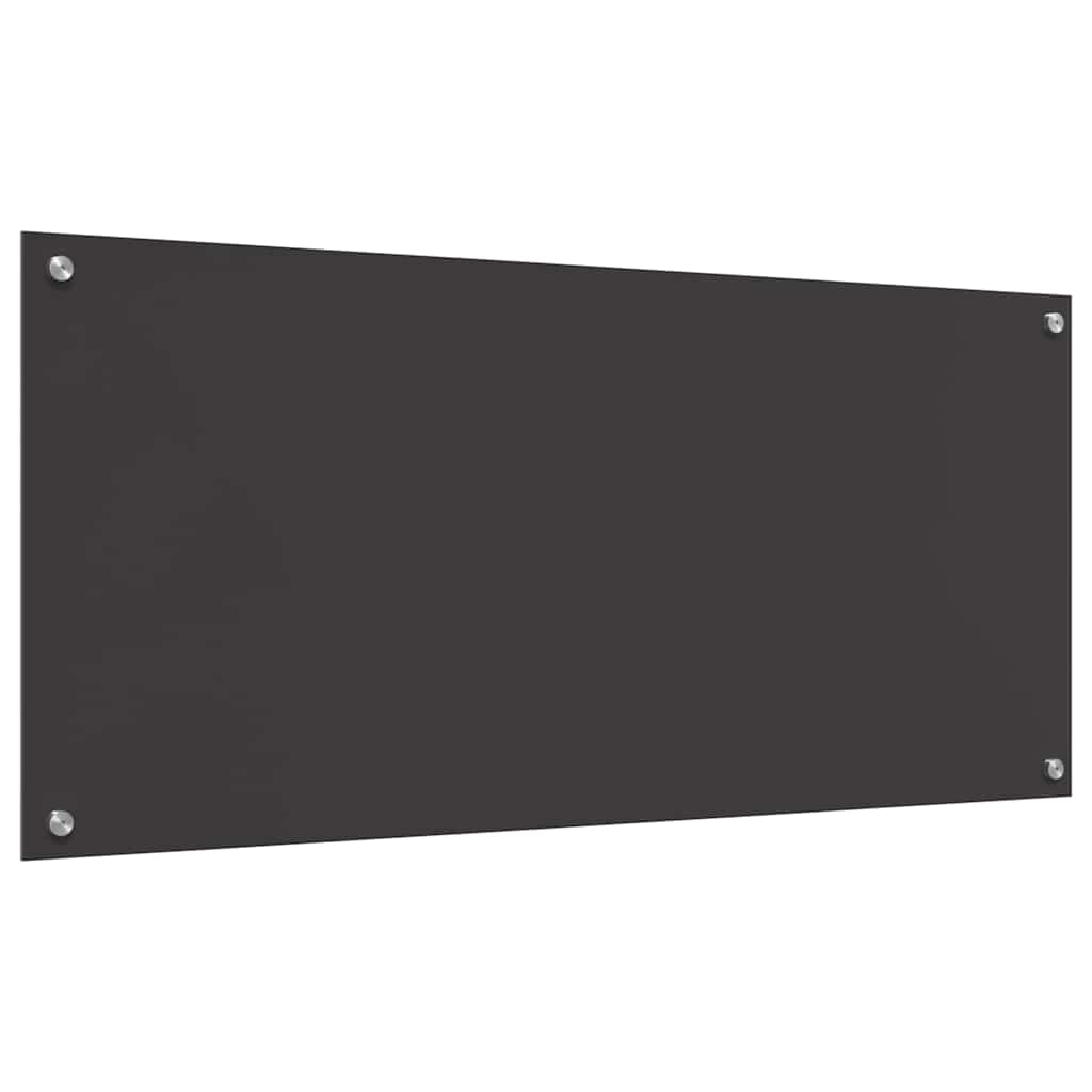 Køkkenbacksplash 2 stk. Mørkegrå 110 x 50 cm hærdet glas