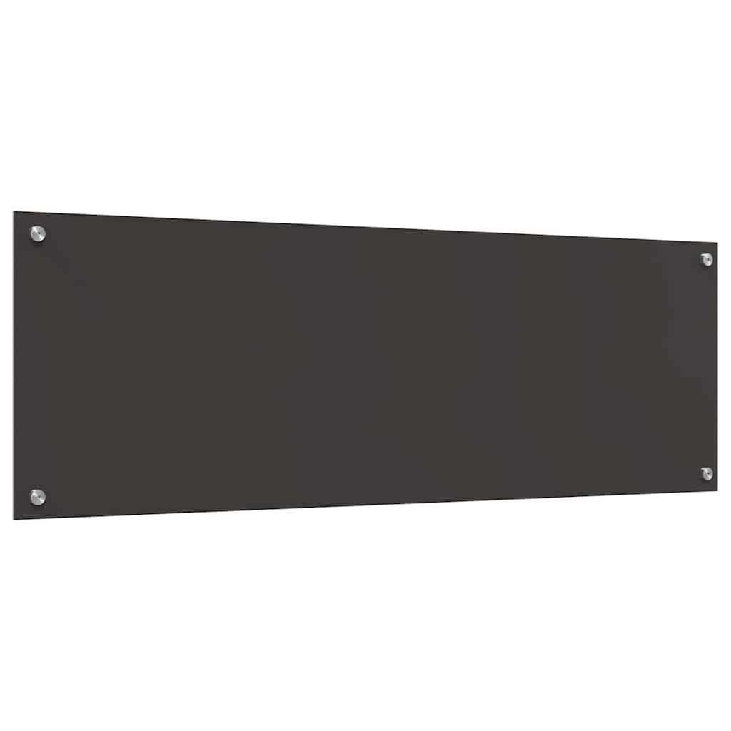 Køkkenbacksplash 2 stk. Mørkegrå 120 x 40 cm hærdet glas