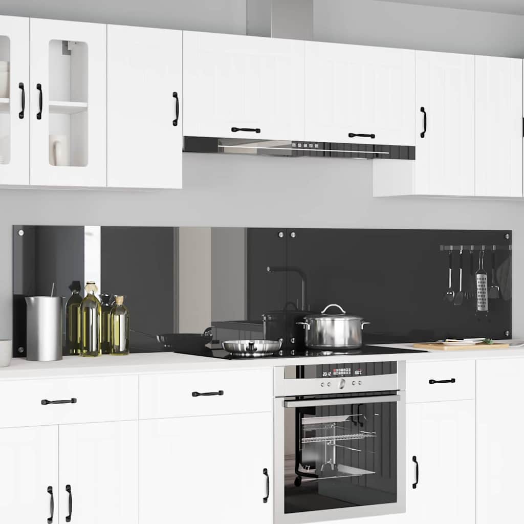 Køkkenbacksplash 2 stk. Mørkegrå 120 x 50 cm hærdet glas