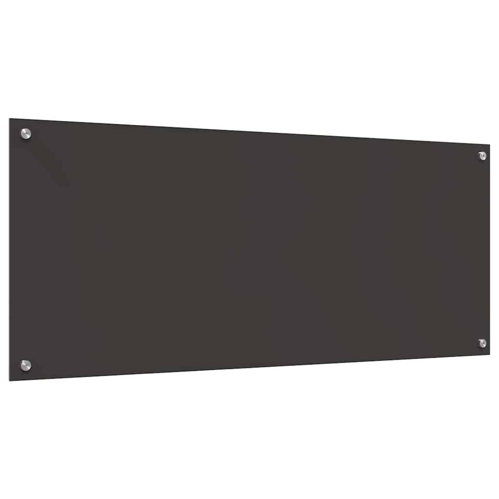 Køkkenbacksplash 2 stk. Mørkegrå 120 x 50 cm hærdet glas