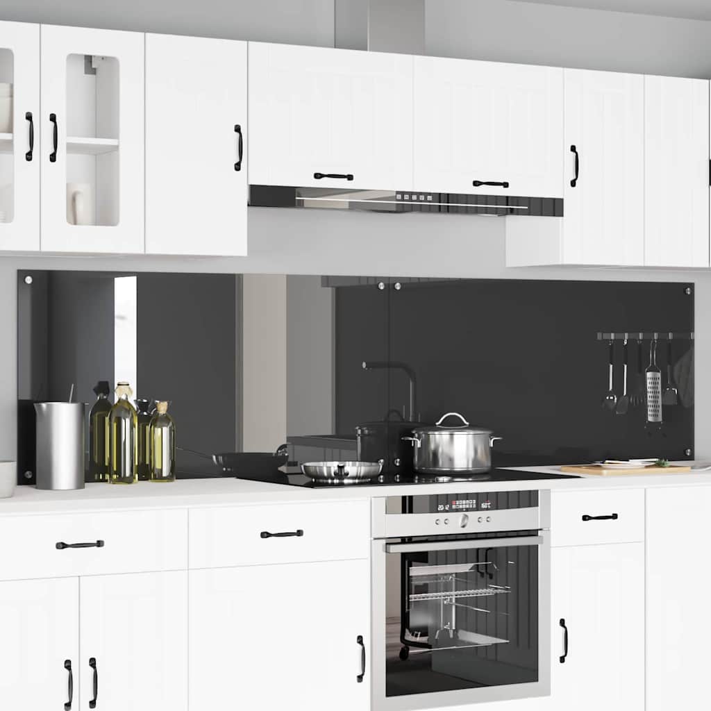 Køkkenbacksplash 2 stk. Mørkegrå 120 x 60 cm hærdet glas