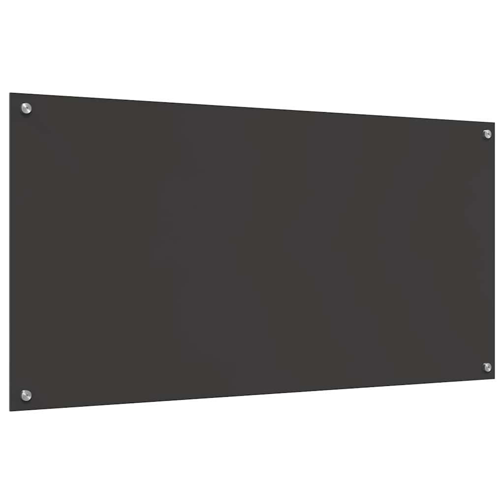 Køkkenbacksplash 2 stk. Mørkegrå 120 x 60 cm hærdet glas