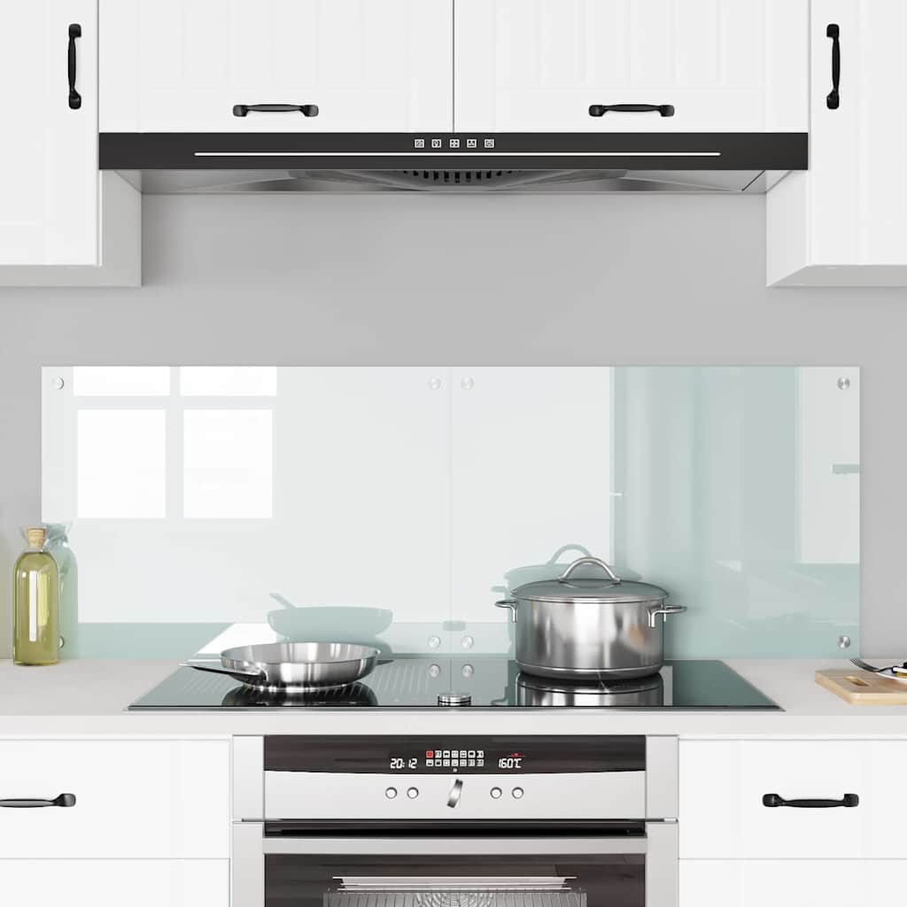 Køkkenbacksplash 2 stk. Hvid 70 x 50 cm hærdet glas