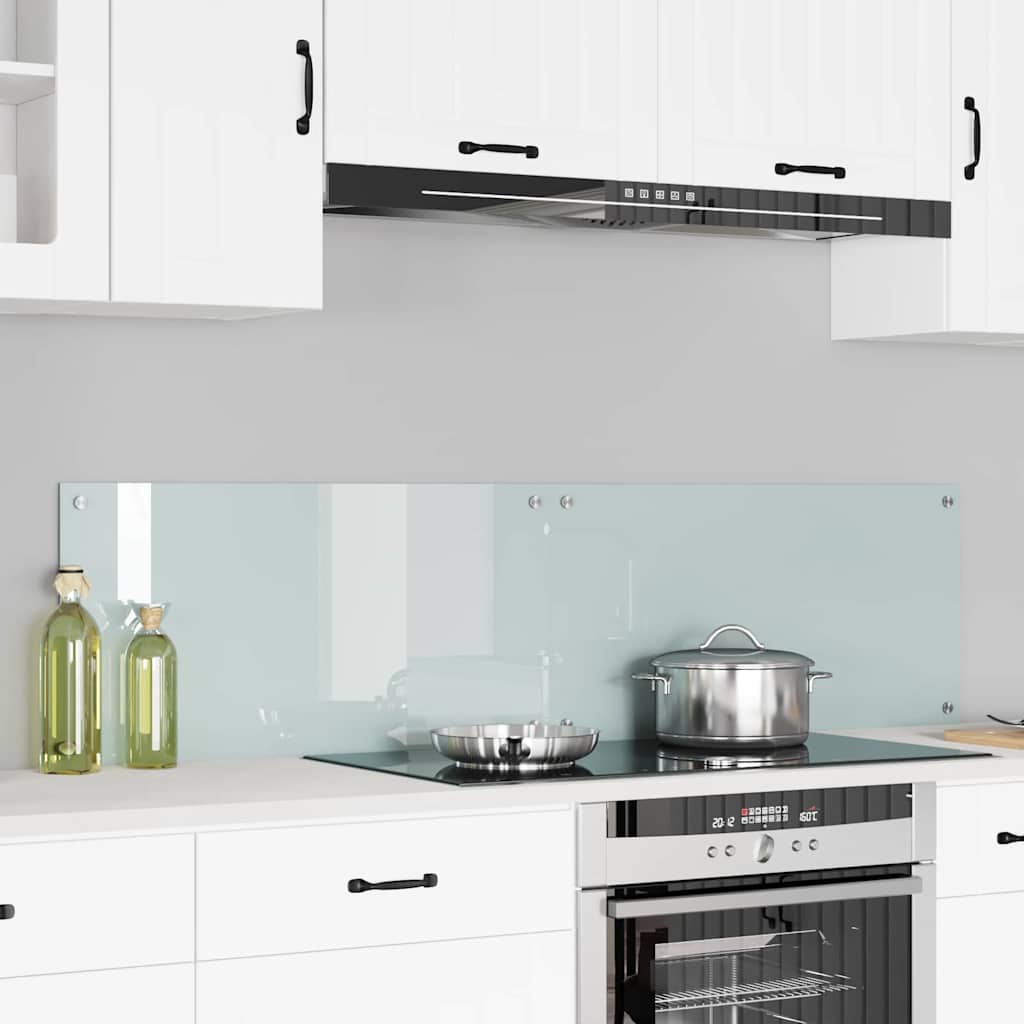 Køkkenbacksplash 2 stk. Hvid 80 x 40 cm hærdet glas