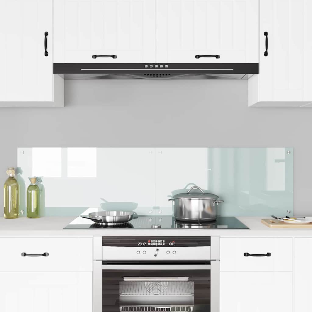 Køkkenbacksplash 2 stk. Hvid 80 x 40 cm hærdet glas