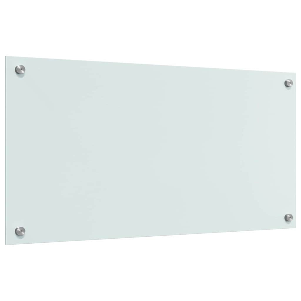 Køkkenbacksplash 2 stk. Hvid 80 x 40 cm hærdet glas