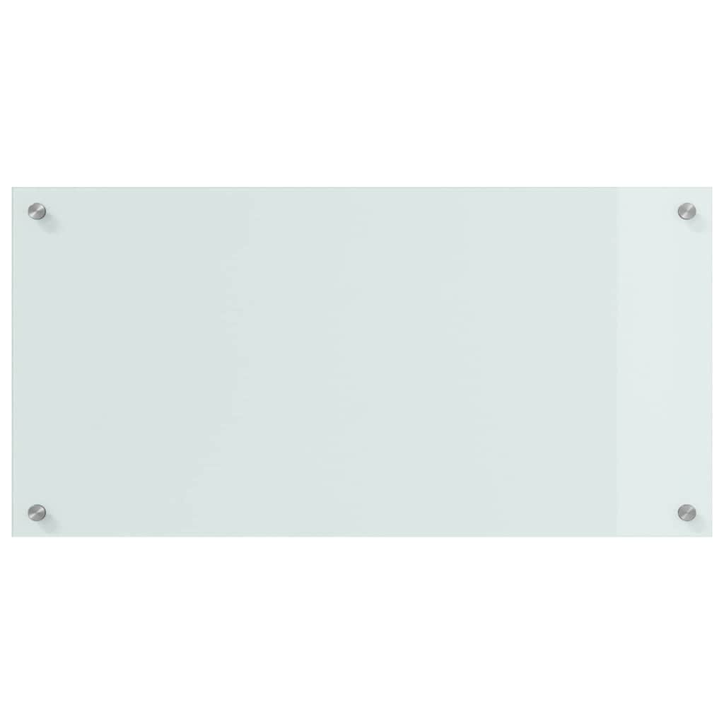 Køkkenbacksplash 2 stk. Hvid 80 x 40 cm hærdet glas