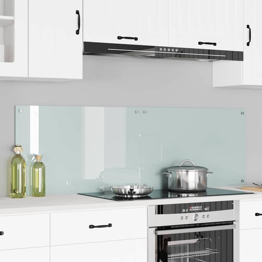 Køkkenbacksplash 2 stk. Hvid 80 x 50 cm hærdet glas