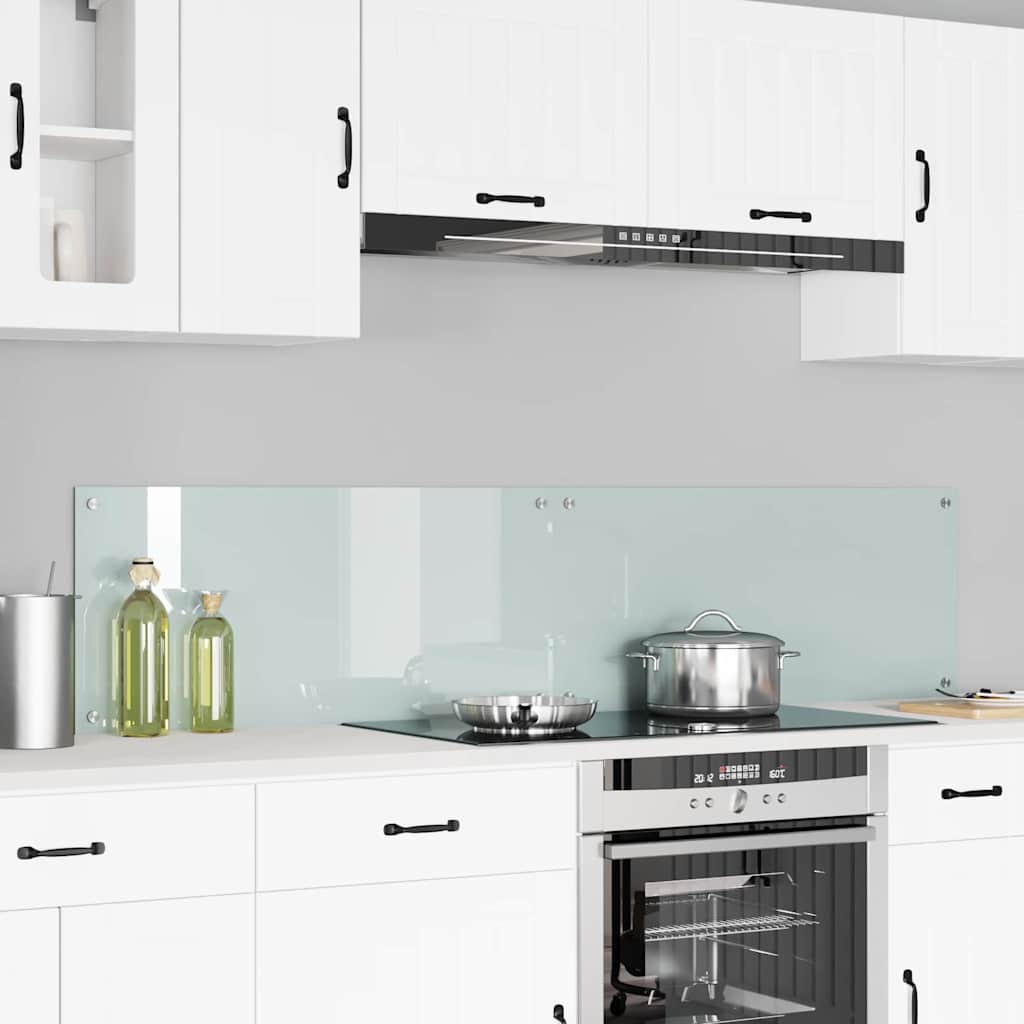 Køkkenbacksplash 2 stk. Hvid 90 x 40 cm hærdet glas