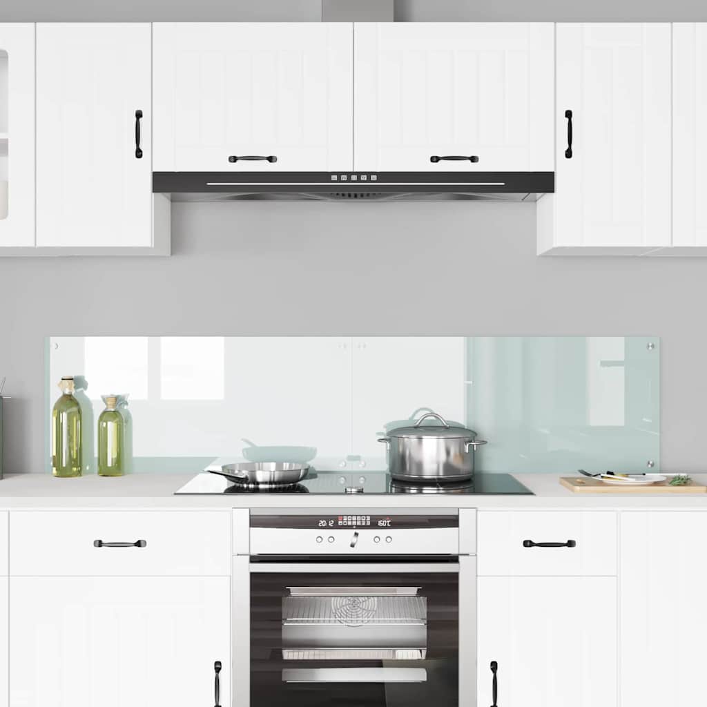 Køkkenbacksplash 2 stk. Hvid 90 x 40 cm hærdet glas
