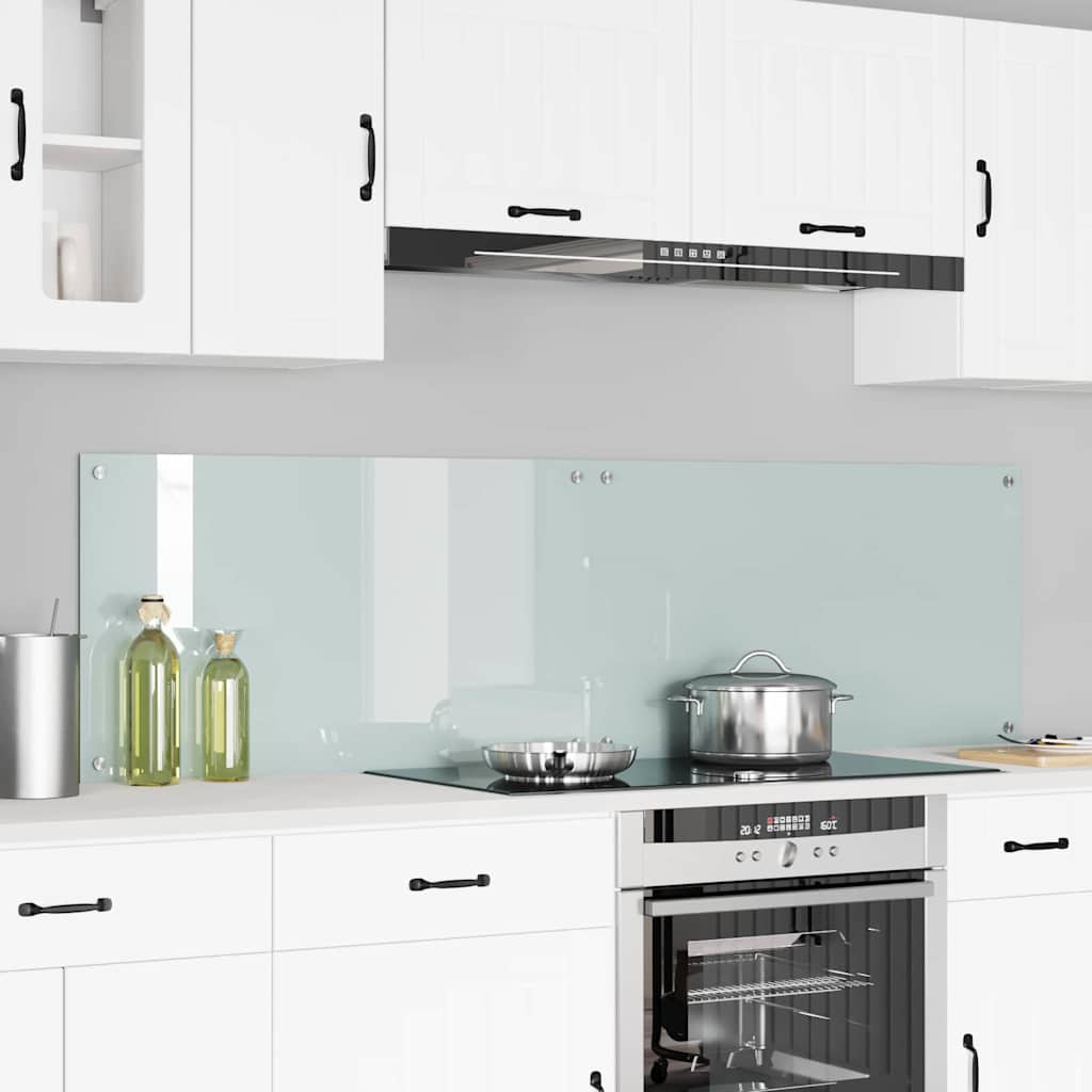 Køkkenbacksplash 2 stk. Hvid 90 x 50 cm hærdet glas