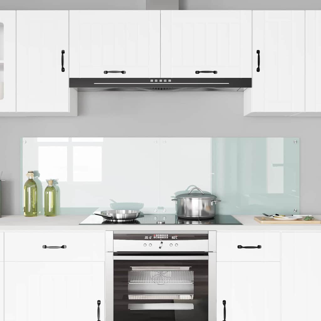 Køkkenbacksplash 2 stk. Hvid 90 x 50 cm hærdet glas