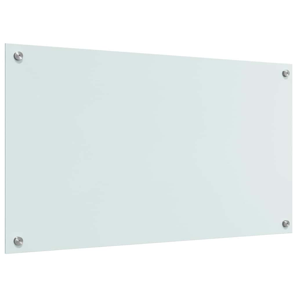 Køkkenbacksplash 2 stk. Hvid 90 x 50 cm hærdet glas