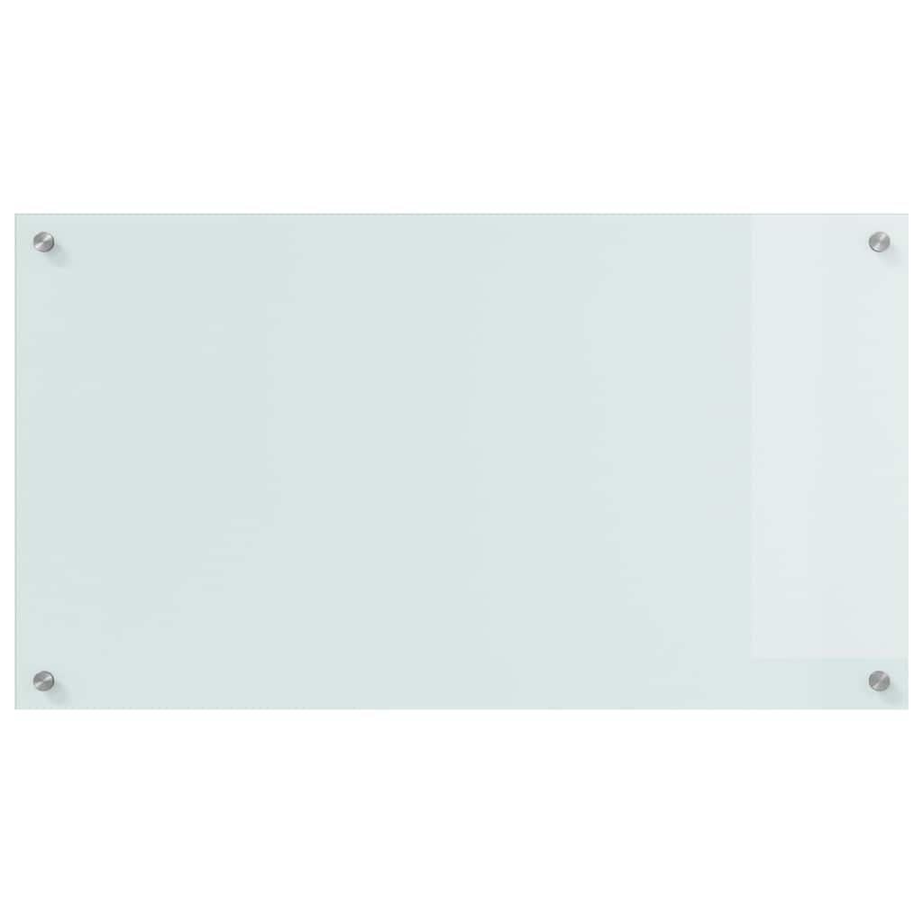 Køkkenbacksplash 2 stk. Hvid 90 x 50 cm hærdet glas