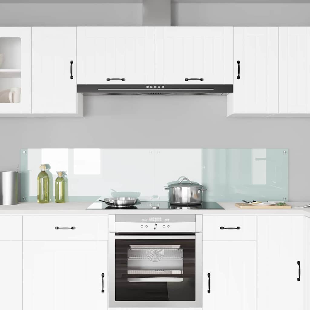 Køkkenbacksplash 2 stk. Hvid 100 x 40 cm hærdet glas