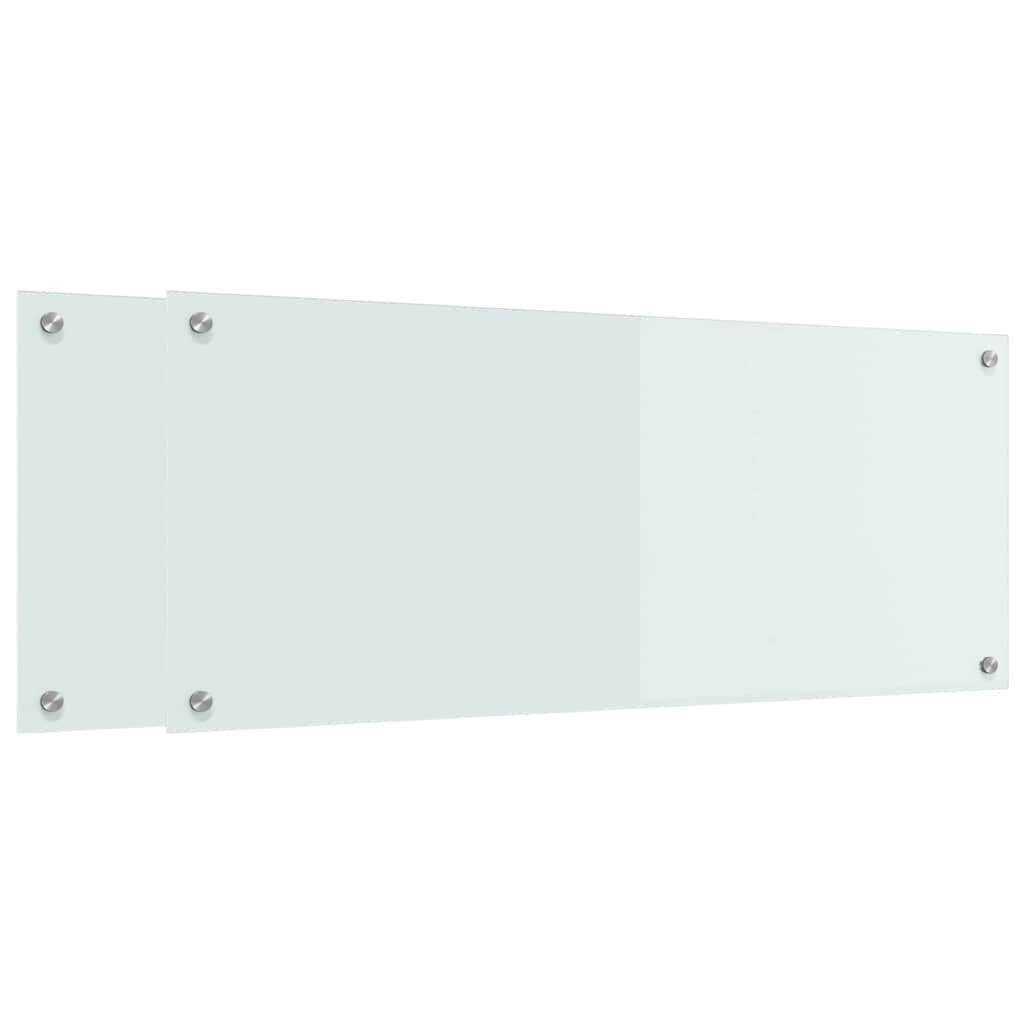 Køkkenbacksplash 2 stk. Hvid 100 x 40 cm hærdet glas