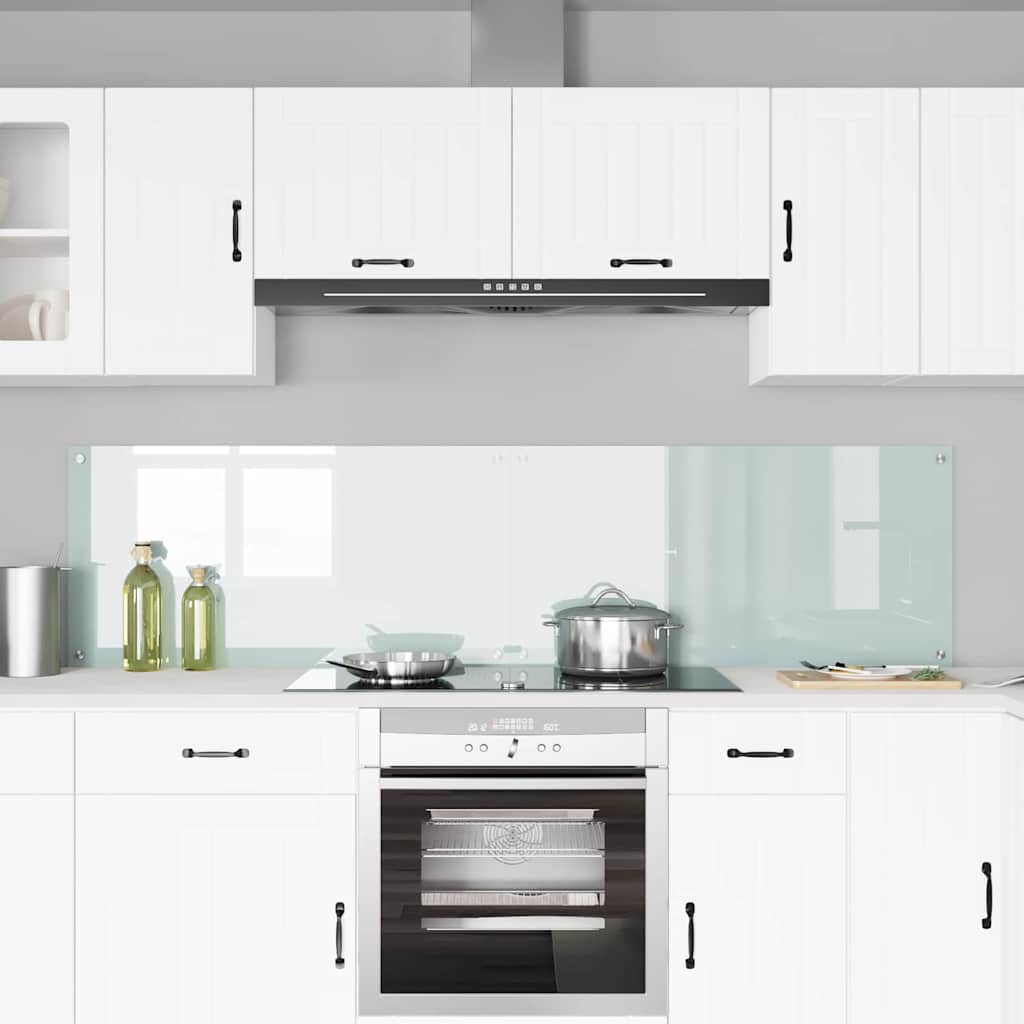 Køkkenbacksplash 2 stk. Hvid 100 x 50 cm hærdet glas
