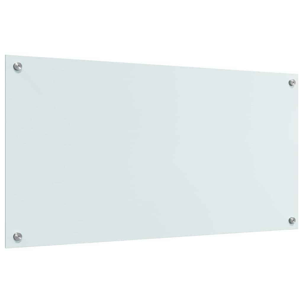 Køkkenbacksplash 2 stk. Hvid 100 x 50 cm hærdet glas