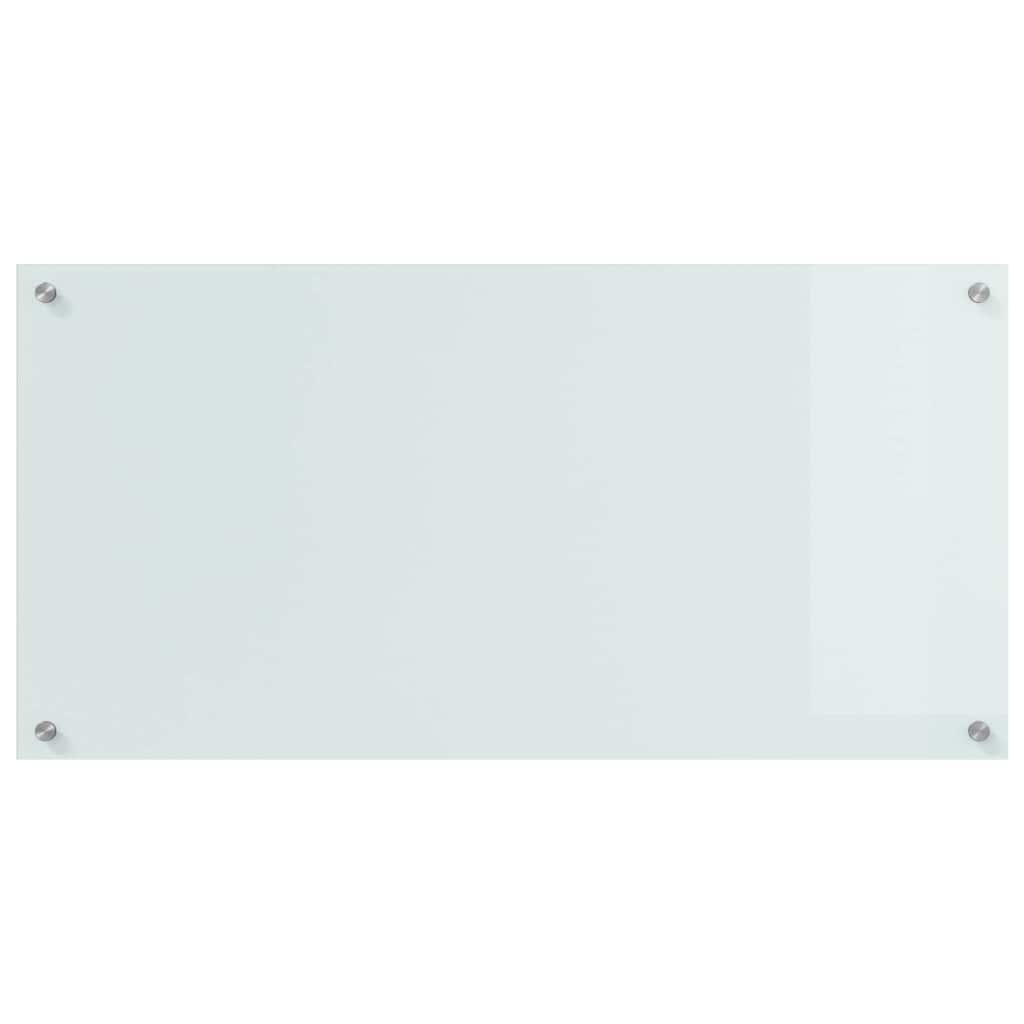 Køkkenbacksplash 2 stk. Hvid 100 x 50 cm hærdet glas