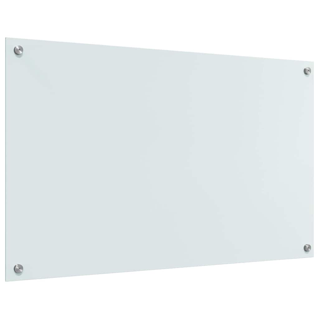 Køkkenbacksplash 2 stk. Hvid 100 x 60 cm hærdet glas