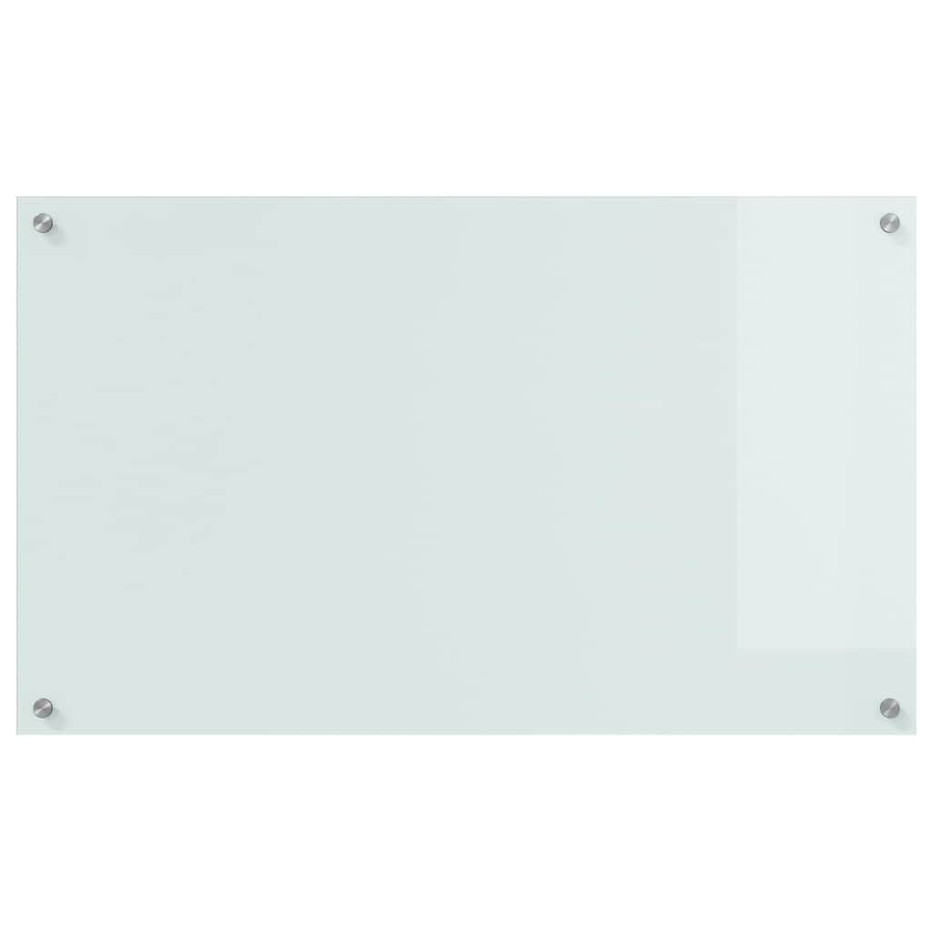 Køkkenbacksplash 2 stk. Hvid 100 x 60 cm hærdet glas