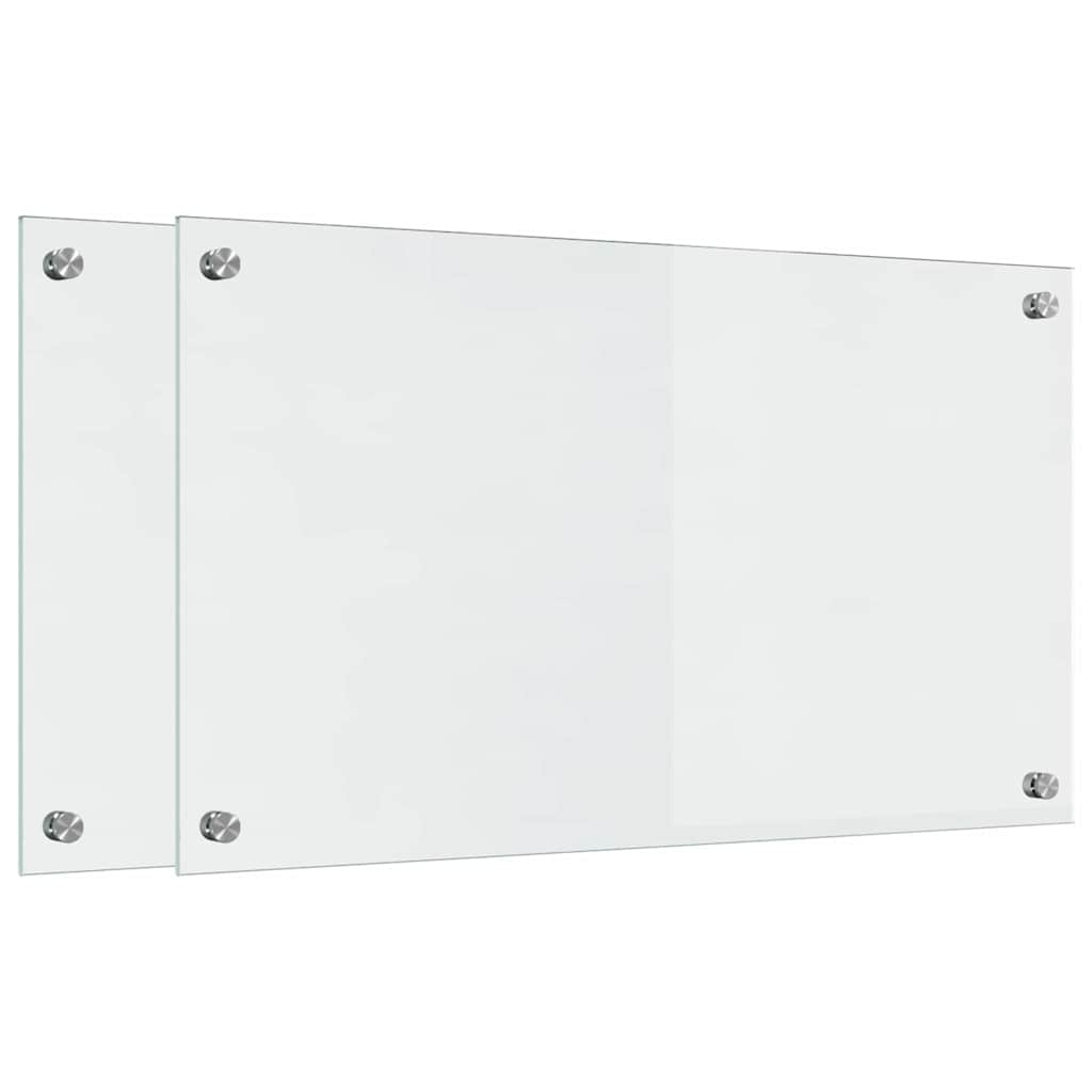 Køkkenbacksplash 2 stk. Transparent 70 x 40 cm hærdet glas