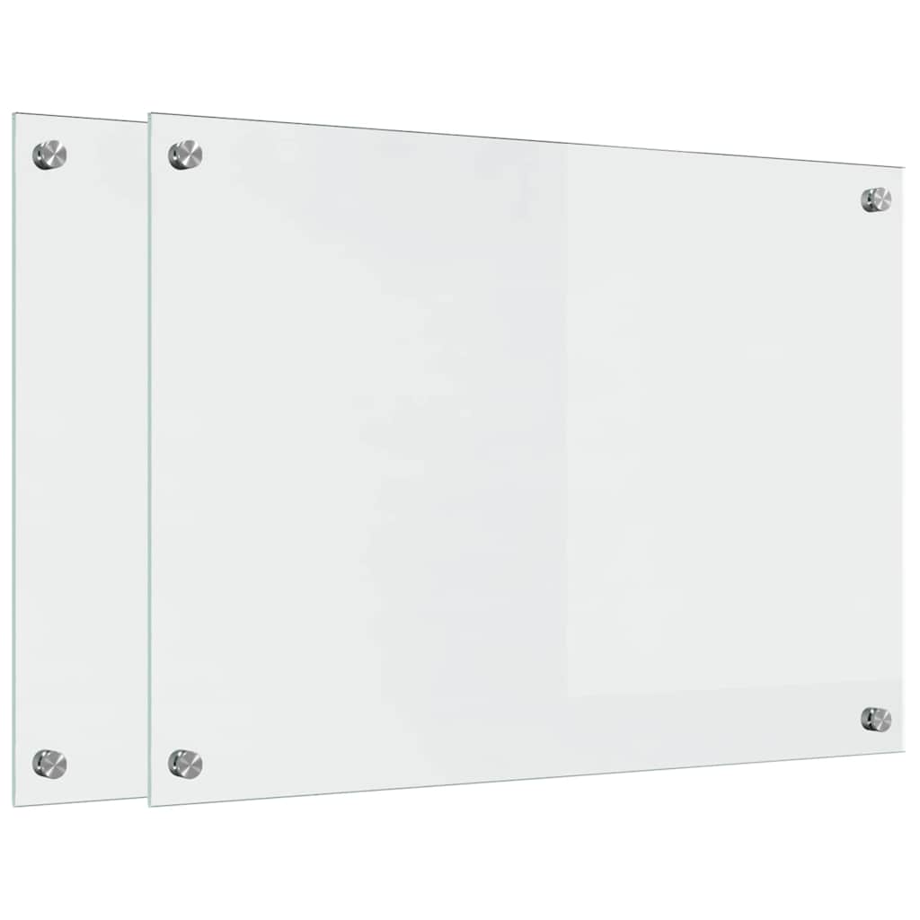 Køkkenbacksplash 2 stk. Transparent 70 x 50 cm hærdet glas