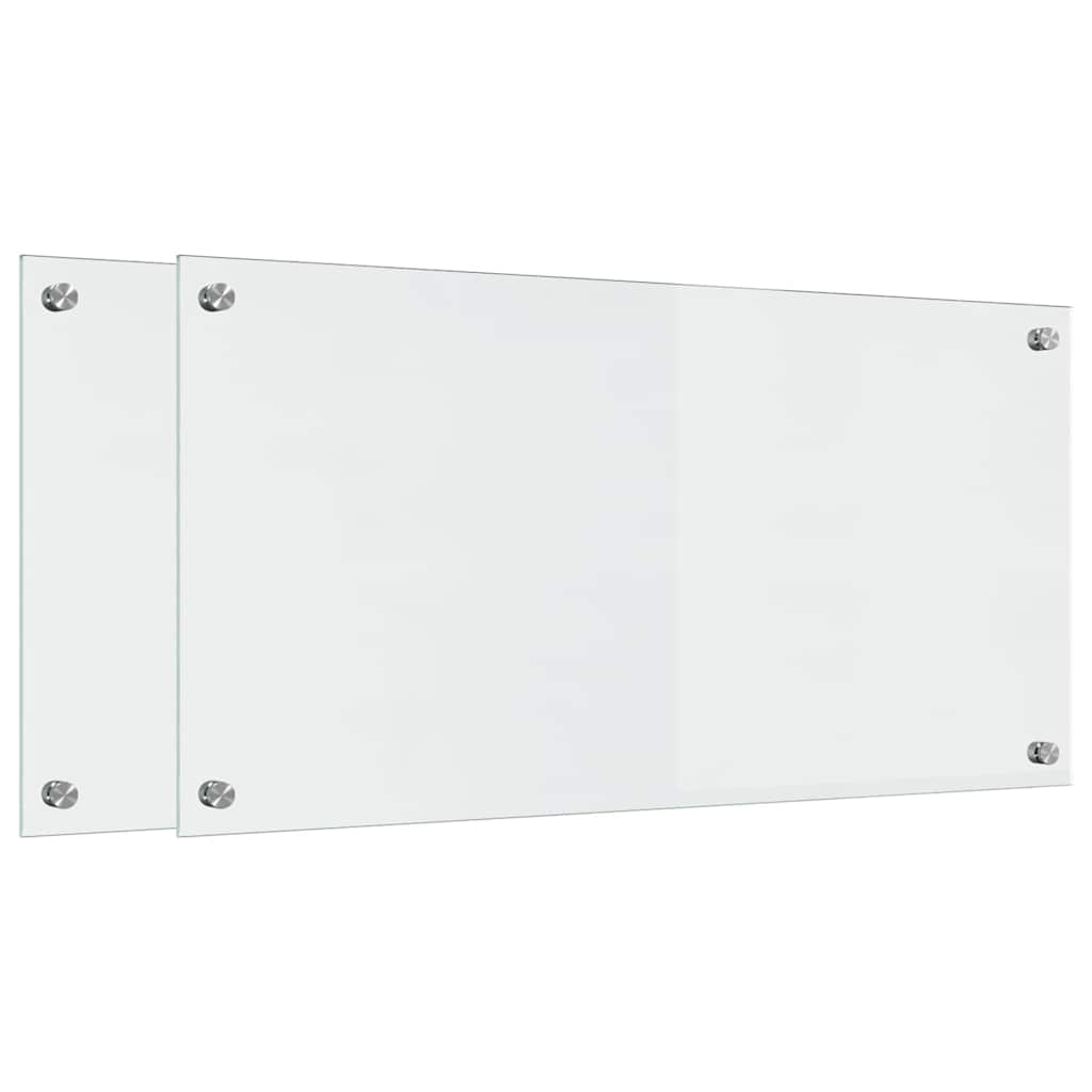 Køkkenbacksplash 2 stk. Transparent 80 x 40 cm hærdet glas