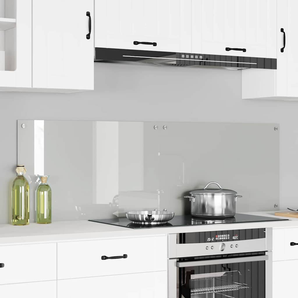 Køkkenbacksplash 2 stk. Transparent 80 x 50 cm hærdet glas