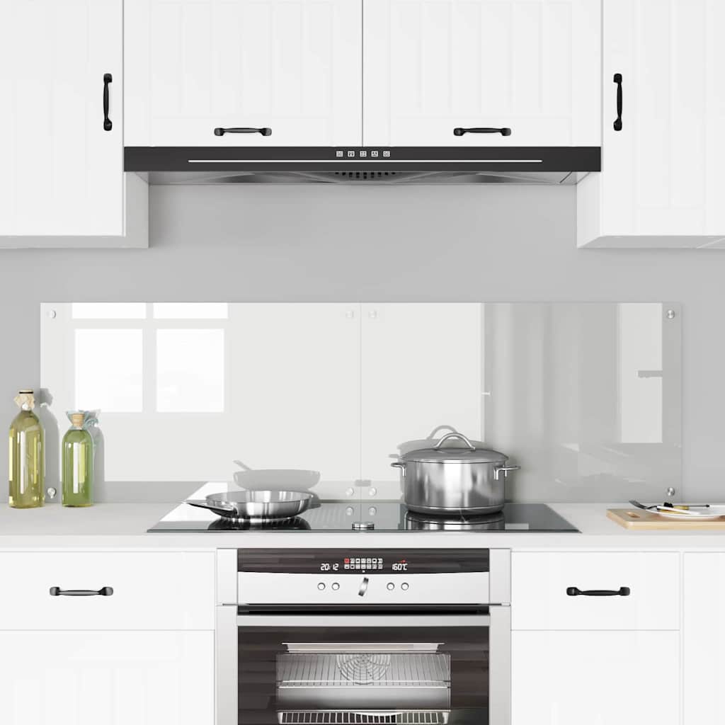 Køkkenbacksplash 2 stk. Transparent 80 x 50 cm hærdet glas