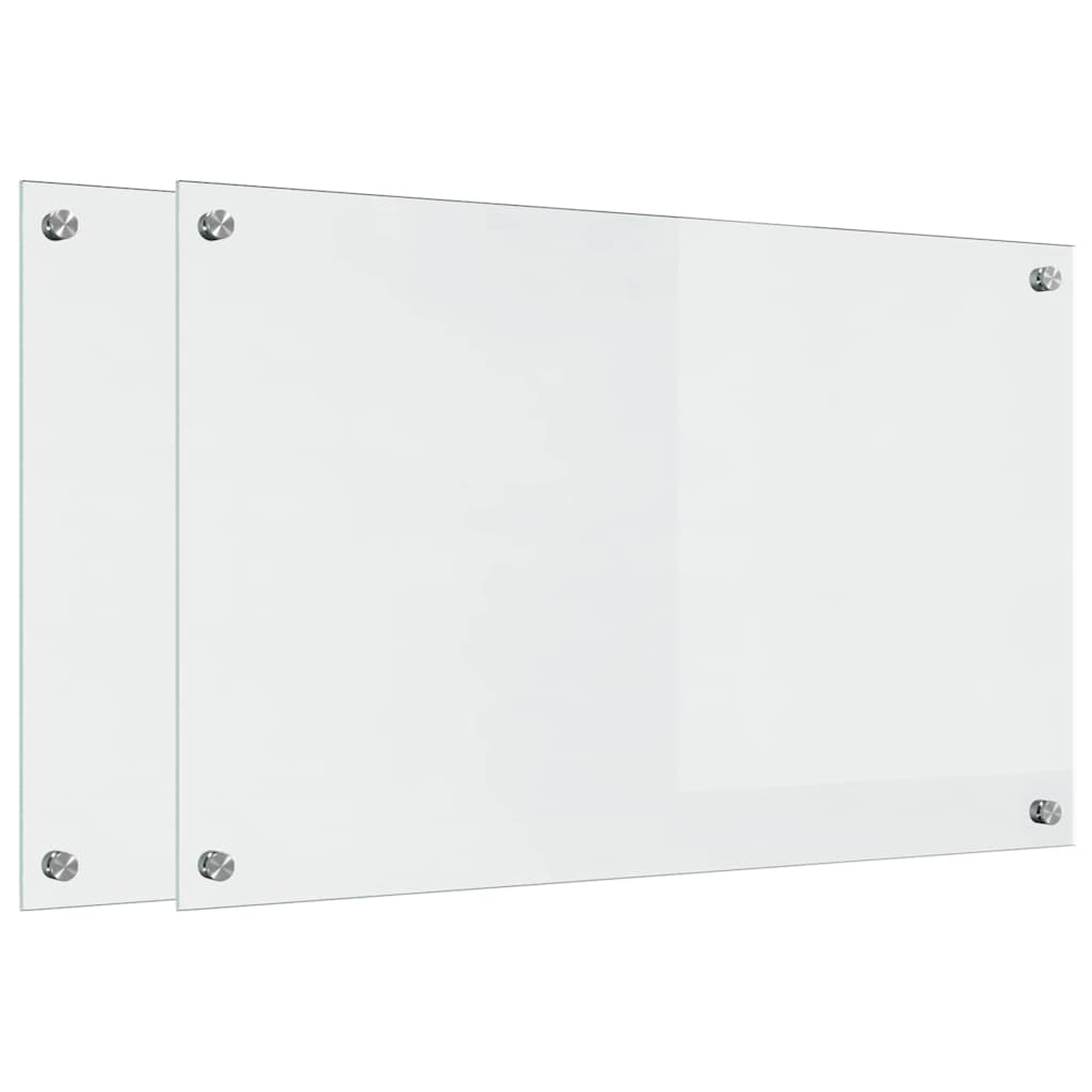 Køkkenbacksplash 2 stk. Transparent 80 x 50 cm hærdet glas