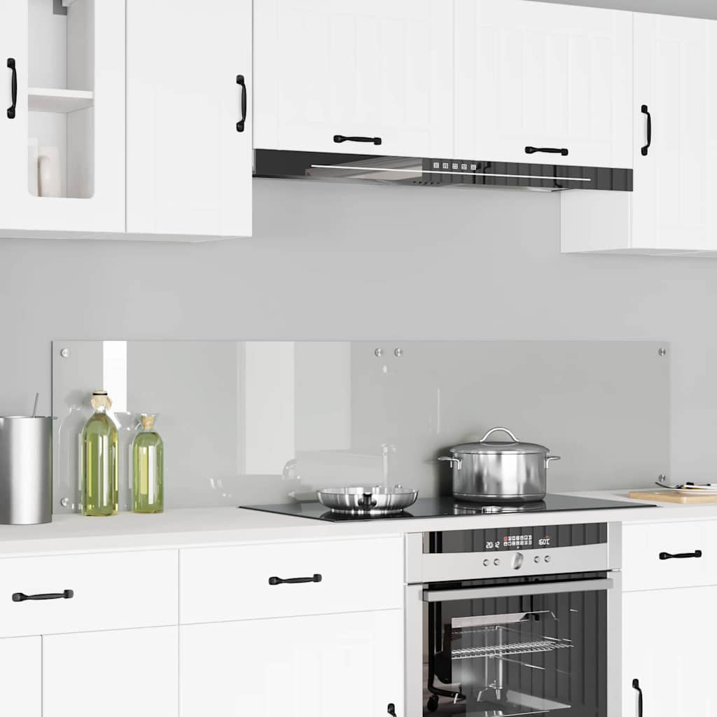 Køkkenbacksplash 2 stk. Transparent 90 x 40 cm hærdet glas