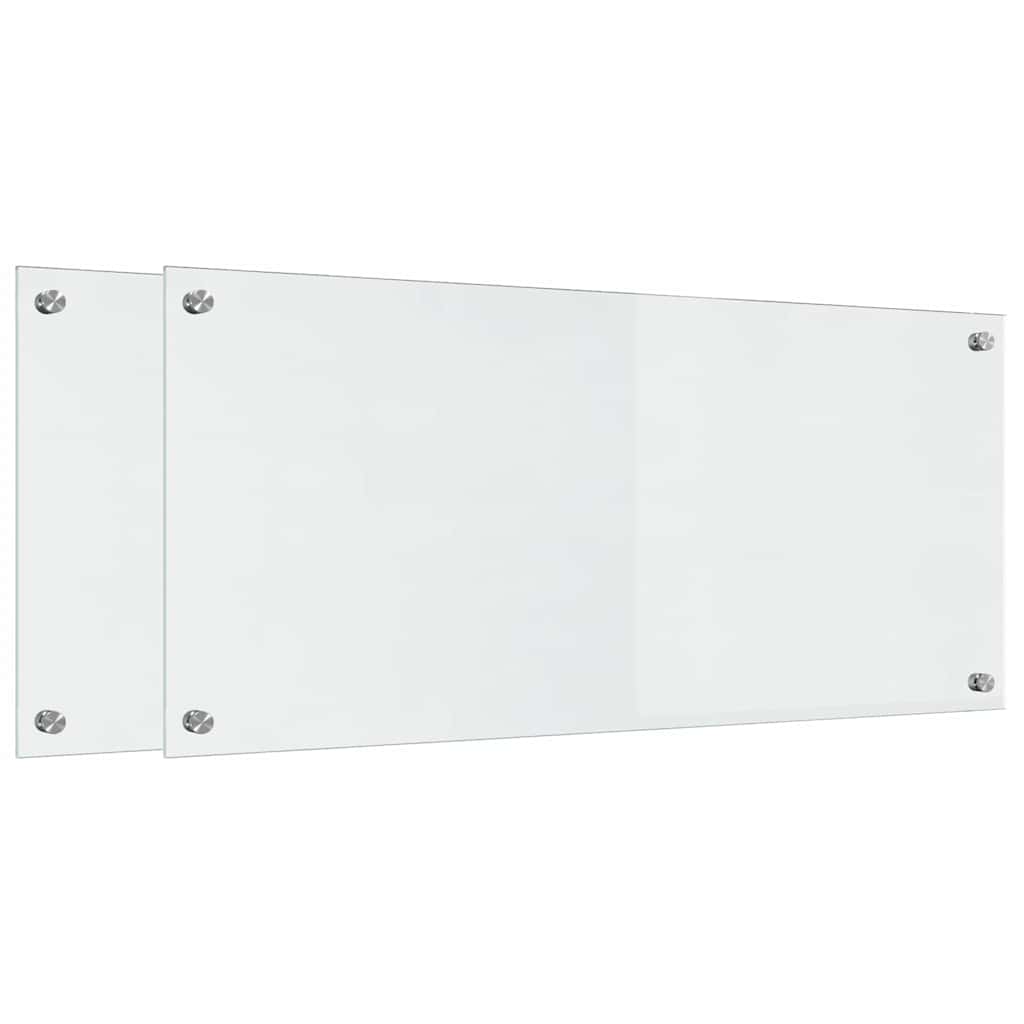 Køkkenbacksplash 2 stk. Transparent 90 x 40 cm hærdet glas