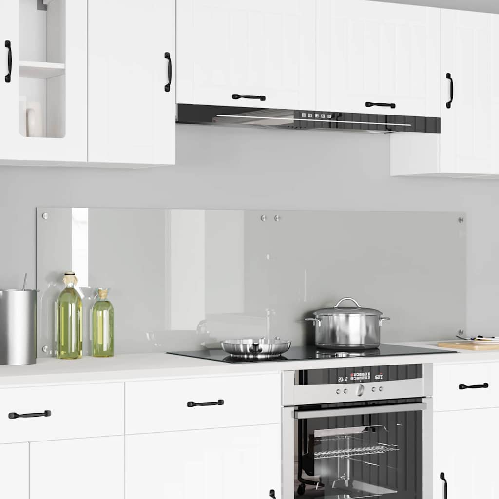 Køkkenbacksplash 2 stk. Transparent 90 x 50 cm hærdet glas