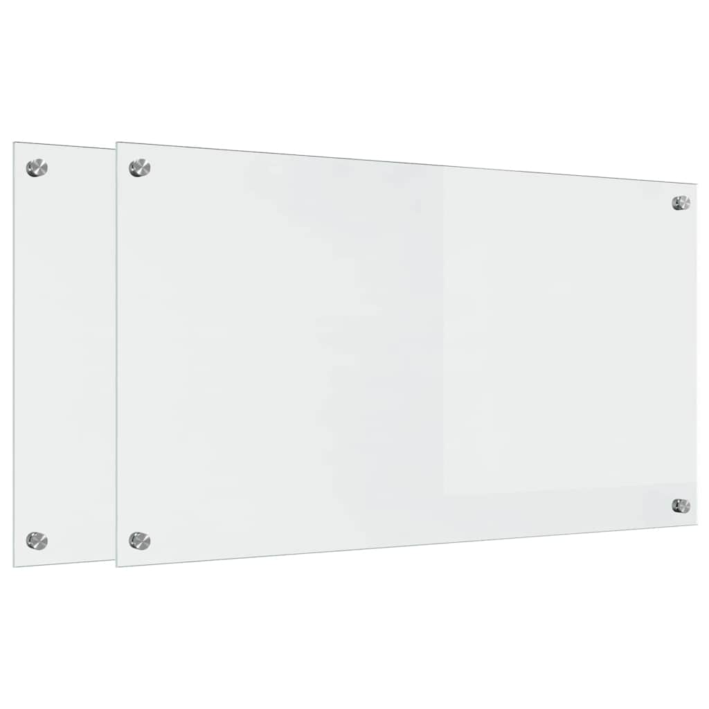 Køkkenbacksplash 2 stk. Transparent 90 x 50 cm hærdet glas
