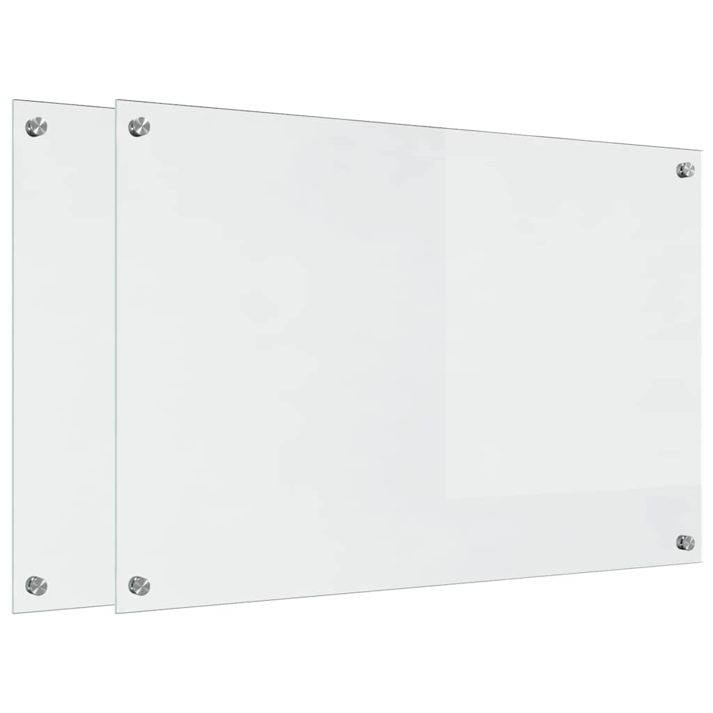 Køkkenbacksplash 2 stk. Transparent 90 x 60 cm hærdet glas