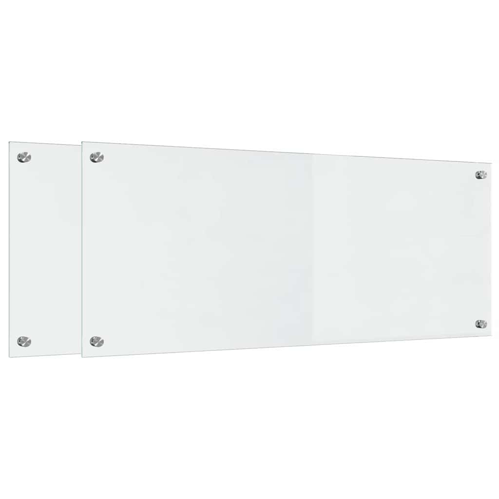 Køkkenbacksplash 2 stk. Transparent 100 x 40 cm hærdet glas