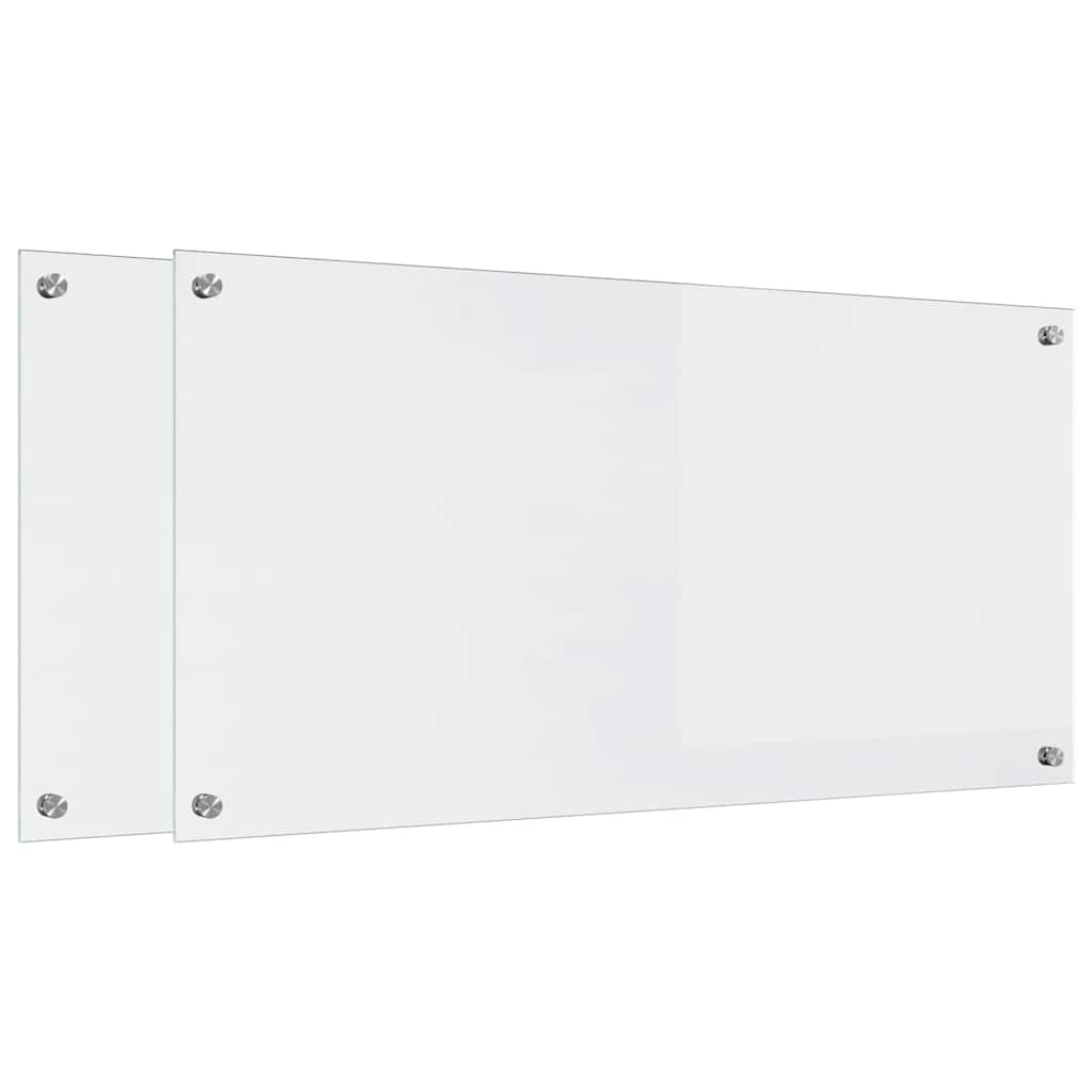 Køkkenbacksplash 2 stk. Transparent 100 x 50 cm hærdet glas