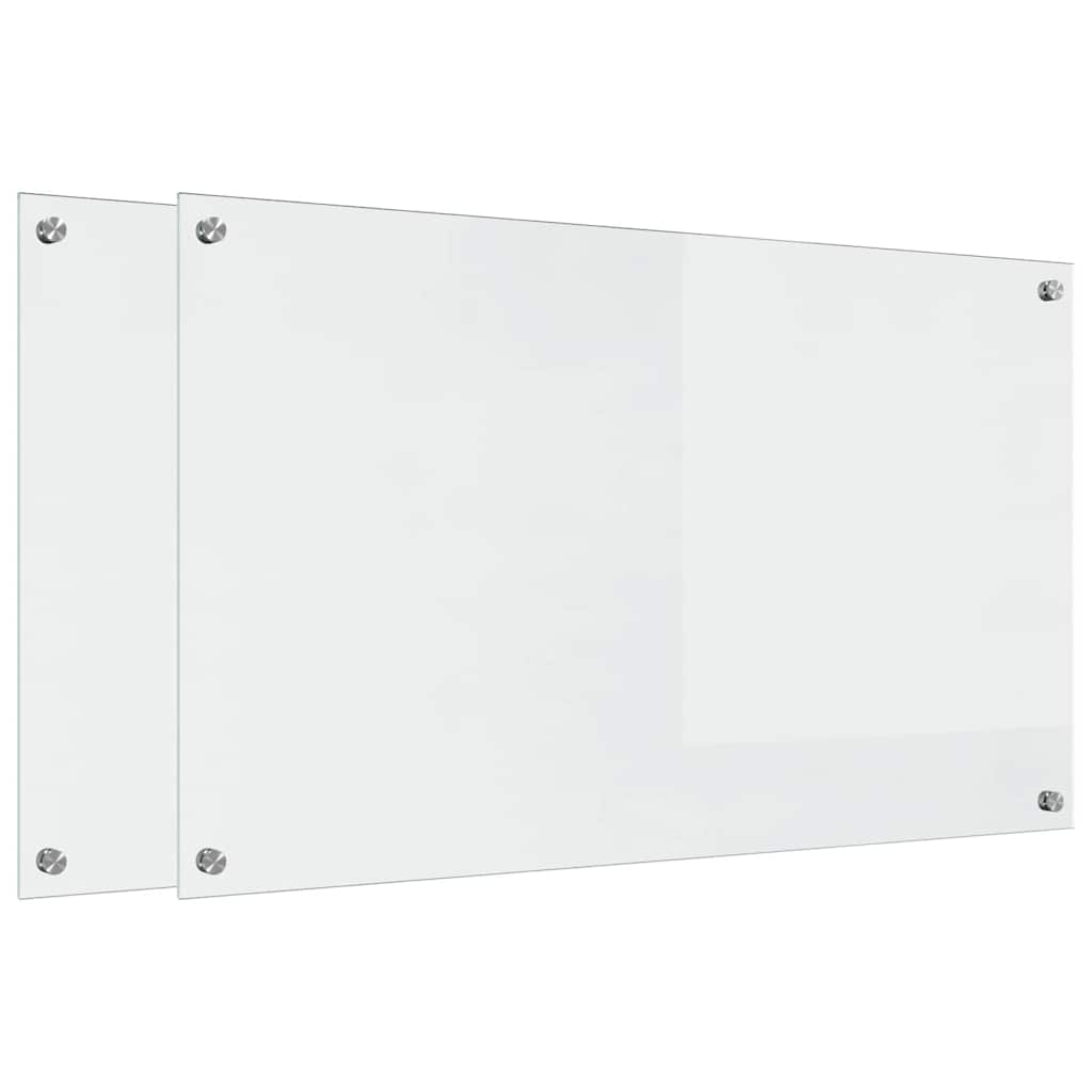 Køkkenbacksplash 2 stk. Transparent 100 x 60 cm hærdet glas