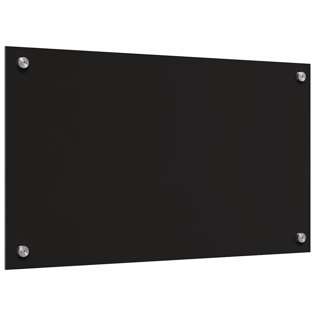 Køkkenbacksplash 2 stk. Sort 70 x 40 cm hærdet glas