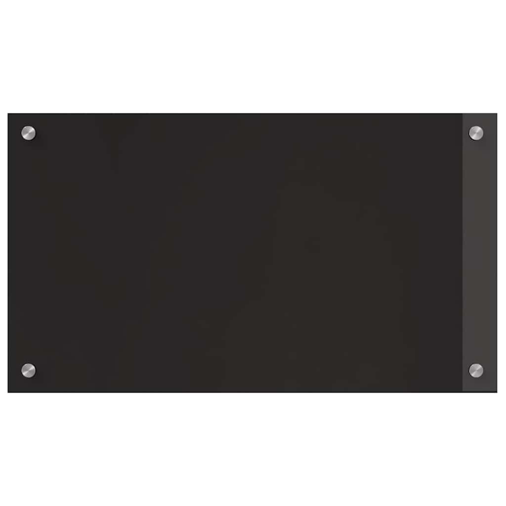 Køkkenbacksplash 2 stk. Sort 70 x 40 cm hærdet glas
