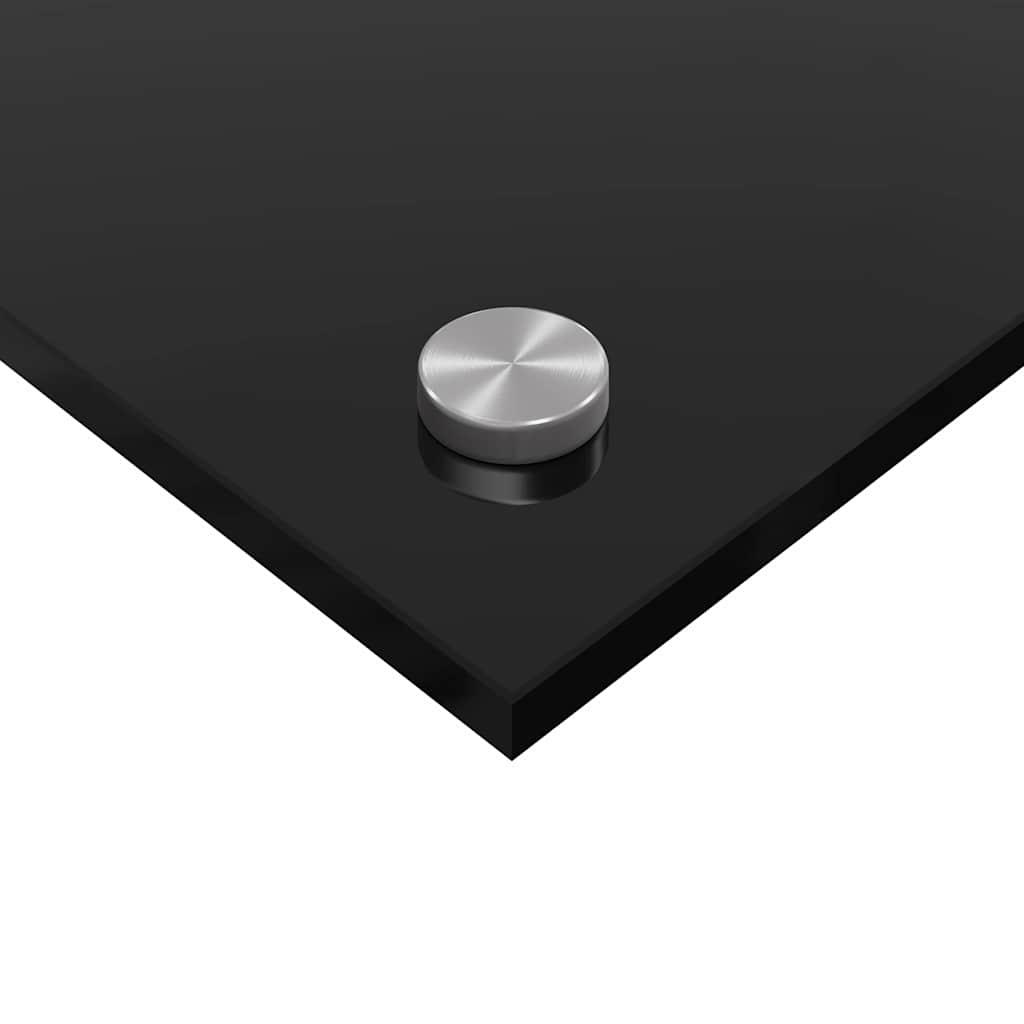 Køkkenbacksplash 2 stk. Sort 70 x 50 cm hærdet glas