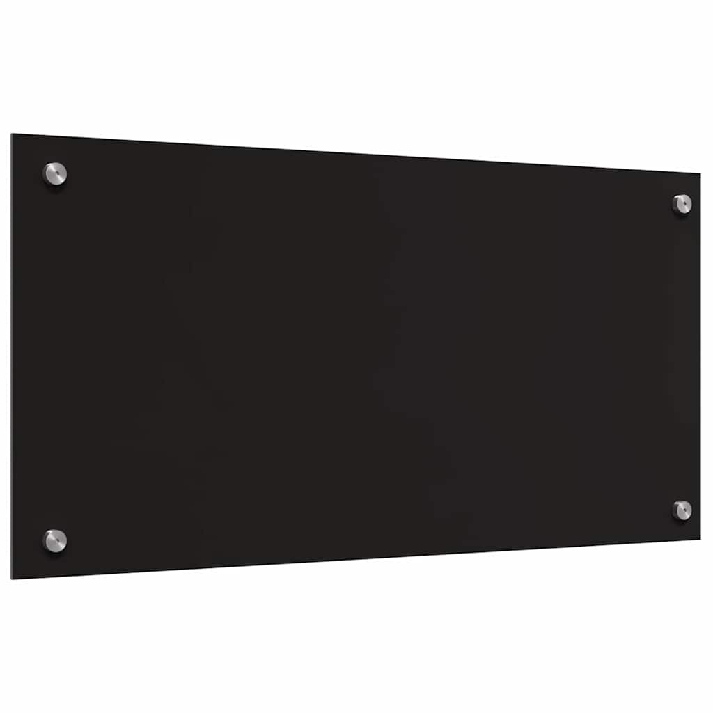 Køkkenbacksplash 2 stk. Sort 80 x 40 cm hærdet glas